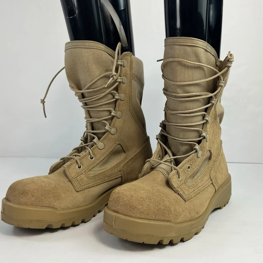 Belleville 300 DES ST Mens 6 Wide Desert Tan Steel Toe Boot Military Made In USA
